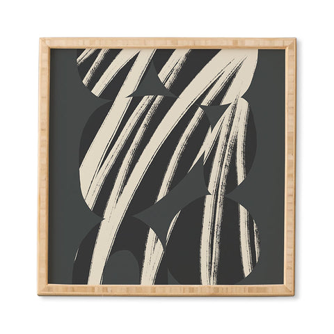Bohomadic.Studio Abstract Shape with Black Line Framed Wall Art