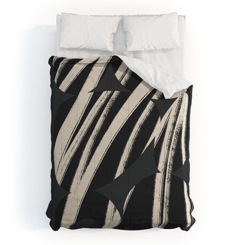 Bohomadic.Studio Abstract Shape with Black Line Comforter