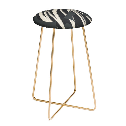 Bohomadic.Studio Abstract Shape with Black Line Counter Stool