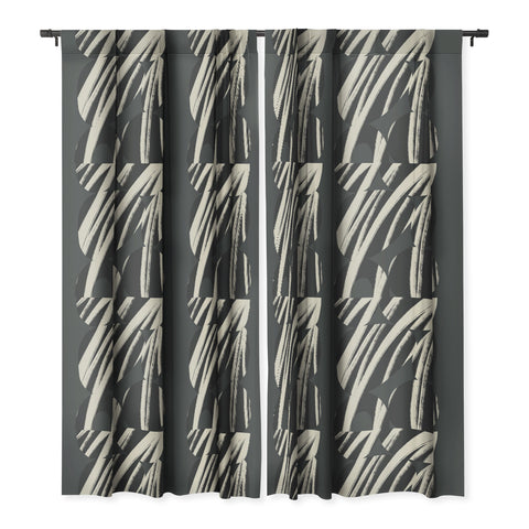 Bohomadic.Studio Abstract Shape with Black Line Blackout Window Curtain