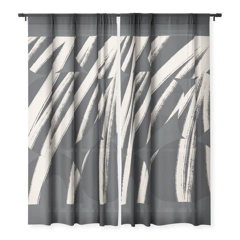 Bohomadic.Studio Abstract Shape with Black Line Sheer Non Repeat