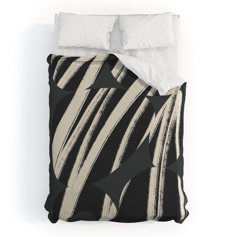 Bohomadic.Studio Abstract Shape with Black Line Duvet Cover