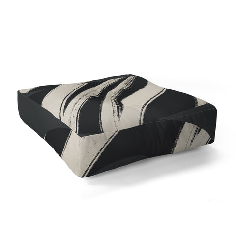 Bohomadic.Studio Abstract Shape with Black Line Floor Pillow Square
