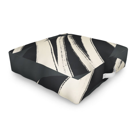 Bohomadic.Studio Abstract Shape with Black Line Outdoor Floor Cushion