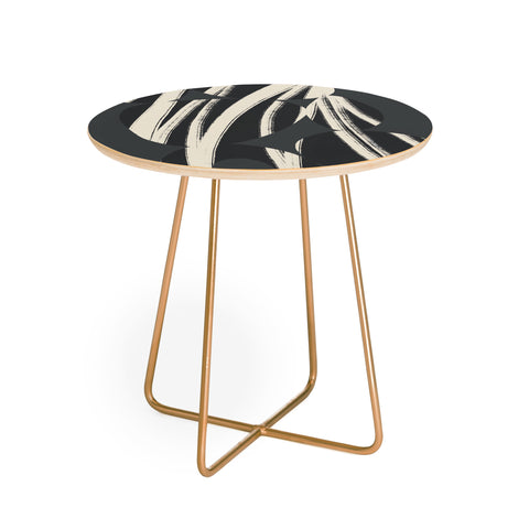 Bohomadic.Studio Abstract Shape with Black Line Round Side Table