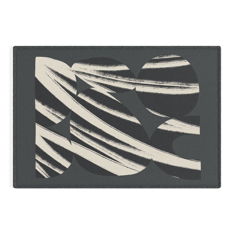 Bohomadic.Studio Abstract Shape with Black Line Outdoor Rug