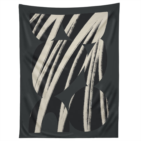 Bohomadic.Studio Abstract Shape with Black Line Tapestry