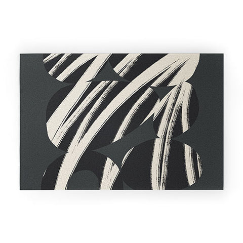Bohomadic.Studio Abstract Shape with Black Line Welcome Mat