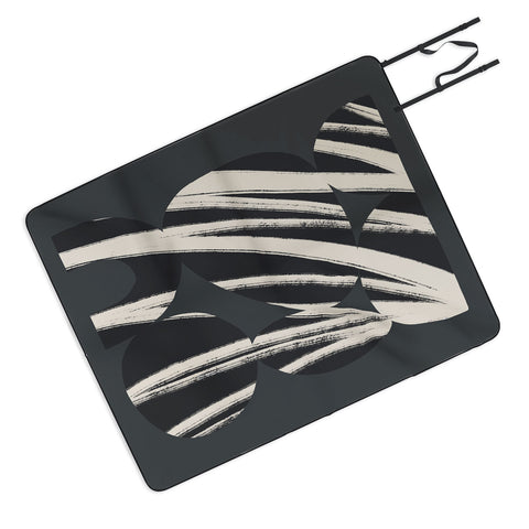 Bohomadic.Studio Abstract Shape with Black Line Picnic Blanket