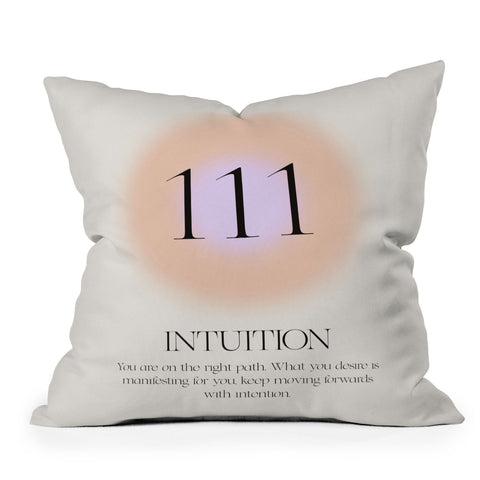 Bohomadic.Studio Angel Number 111 Intuition Outdoor Throw Pillow