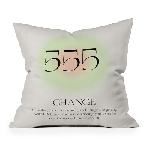 Bohomadic.Studio Angel Number 555 Change Throw Pillow