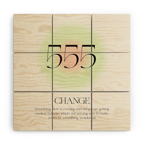 Bohomadic.Studio Angel Number 555 Change Wood Wall Mural