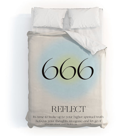 Bohomadic.Studio Angel Number 666 Reflect Duvet Cover