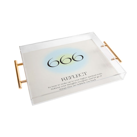 Bohomadic.Studio Angel Number 666 Reflect Acrylic Tray