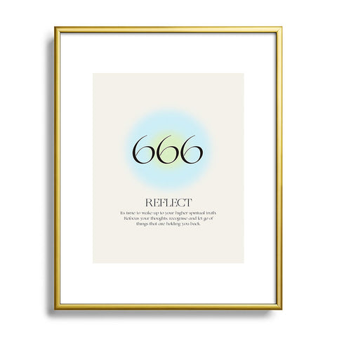 Bohomadic.Studio Angel Number 666 Reflect Metal Framed Art Print