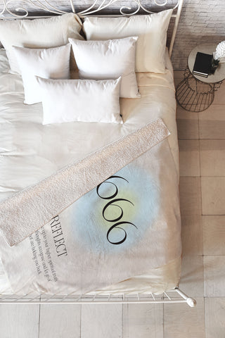 Bohomadic.Studio Angel Number 666 Reflect Fleece Throw Blanket