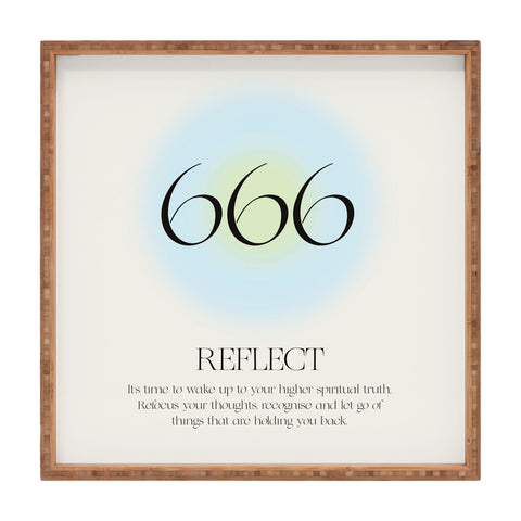 Bohomadic.Studio Angel Number 666 Reflect Square Tray