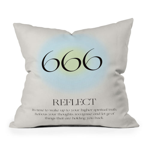 Bohomadic.Studio Angel Number 666 Reflect Outdoor Throw Pillow