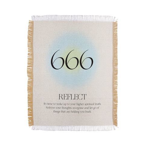 Bohomadic.Studio Angel Number 666 Reflect Throw Blanket