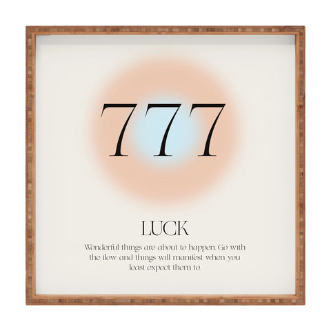Bohomadic.Studio Angel Number 777 Luck Square Tray