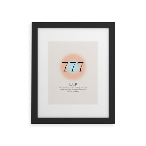 Bohomadic.Studio Angel Number 777 Luck Framed Art Print