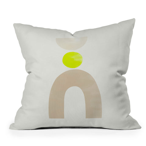 Bohomadic.Studio Balancing Shapes NO3 Neon Outdoor Throw Pillow