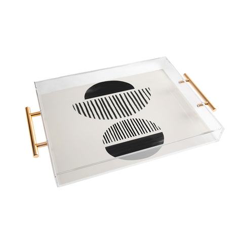 Bohomadic.Studio Balancing Stripes NO1 Black Acrylic Tray