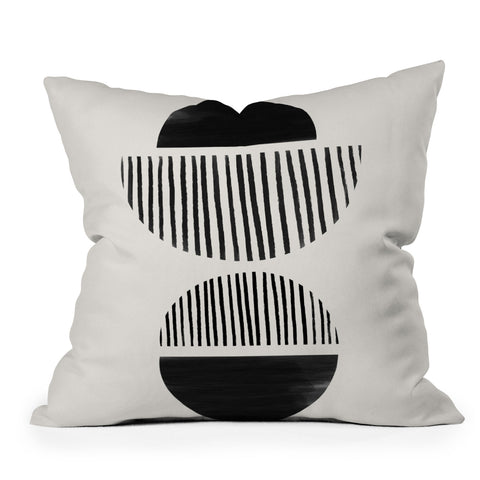 Bohomadic.Studio Balancing Stripes NO1 Black Outdoor Throw Pillow