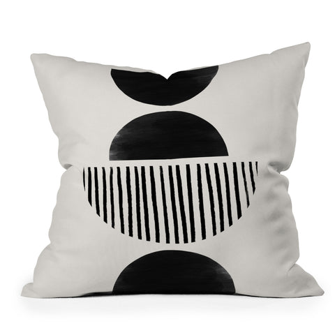 Bohomadic.Studio Balancing Stripes NO2 Black Outdoor Throw Pillow