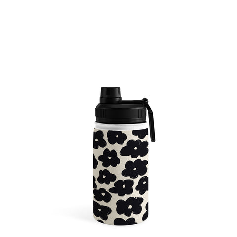 Bohomadic.Studio Black and White Daisy Pattern Water Bottle
