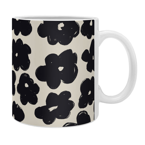 Bohomadic.Studio Black and White Daisy Pattern Coffee Mug