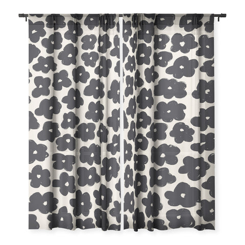 Bohomadic.Studio Black and White Daisy Pattern Sheer Non Repeat