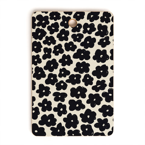 Bohomadic.Studio Black and White Daisy Pattern Cutting Board Rectangle
