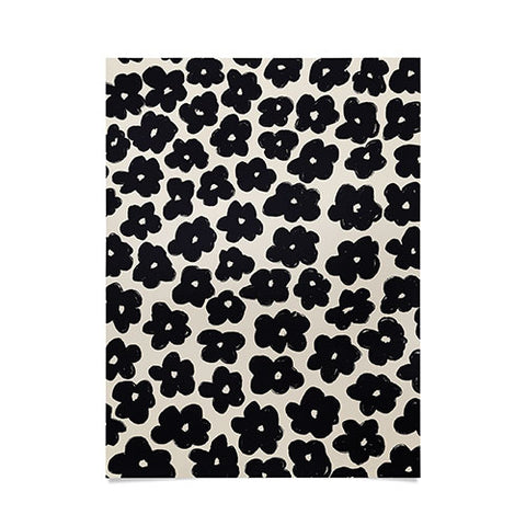 Bohomadic.Studio Black and White Daisy Pattern Poster