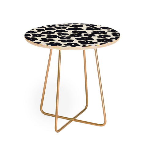 Bohomadic.Studio Black and White Daisy Pattern Round Side Table