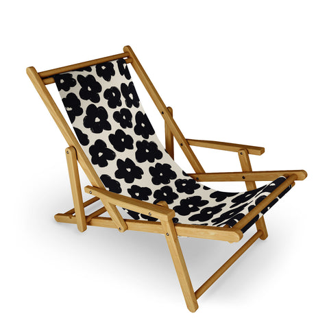 Bohomadic.Studio Black and White Daisy Pattern Sling Chair