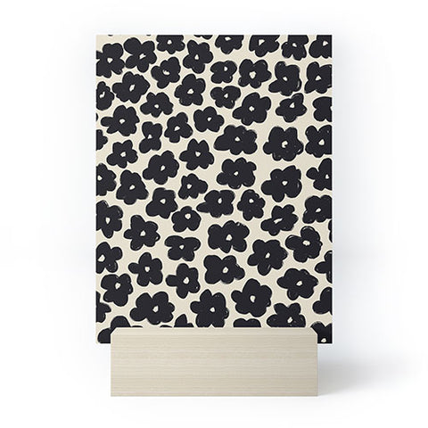 Bohomadic.Studio Black and White Daisy Pattern Mini Art Print