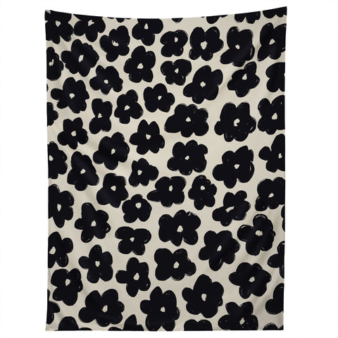 Bohomadic.Studio Black and White Daisy Pattern Tapestry