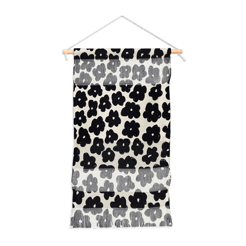 Bohomadic.Studio Black and White Daisy Pattern Wall Hanging Portrait