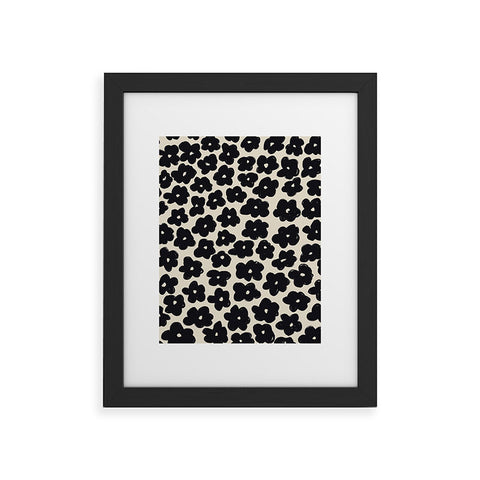Bohomadic.Studio Black and White Daisy Pattern Framed Art Print