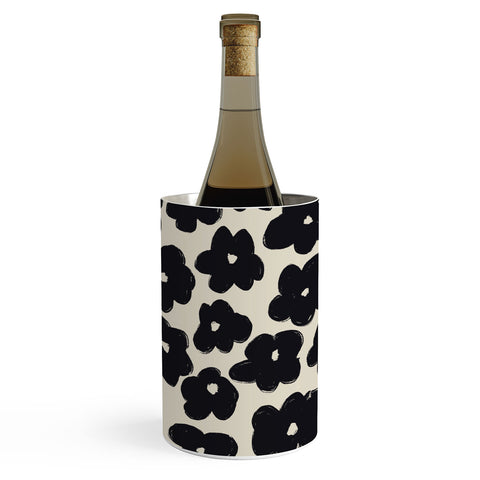 Bohomadic.Studio Black and White Daisy Pattern Wine Chiller