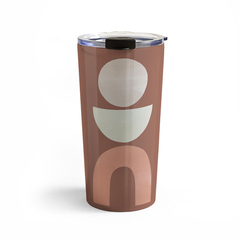 Bohomadic.Studio Boho Geometrics in Terra and Pink Travel Mug