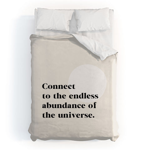 Bohomadic.Studio Connect To The Universe Inspirational Quote Duvet Cover