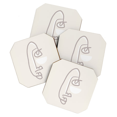 Bohomadic.Studio Female Line Face Coaster Set