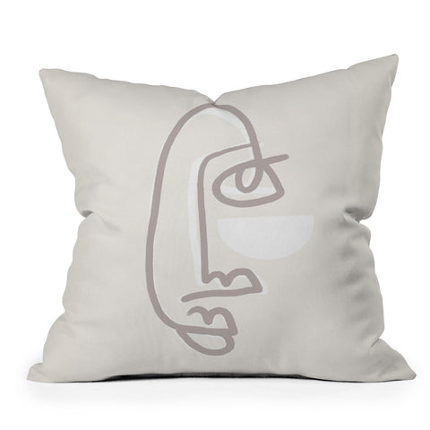 Bohomadic.Studio Female Line Face Throw Pillow Havenly