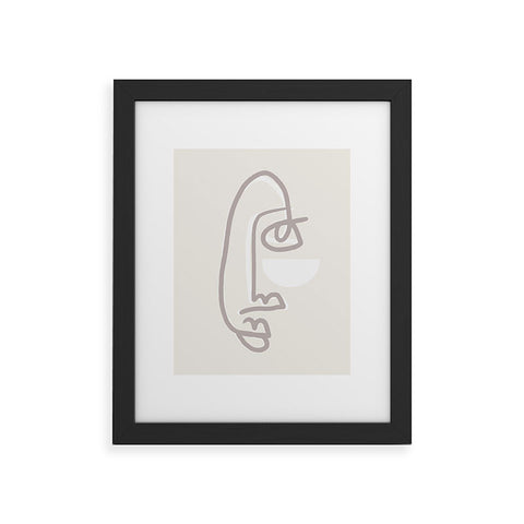 Bohomadic.Studio Female Line Face Framed Art Print
