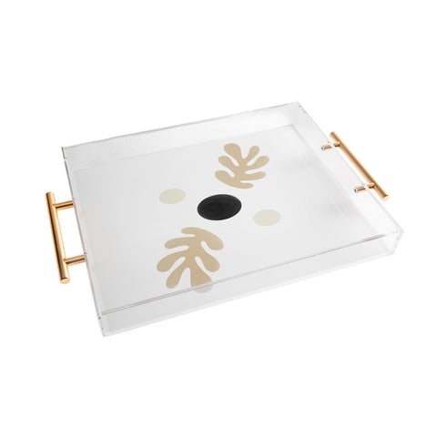 Bohomadic.Studio Linen Leaves Balance Acrylic Tray