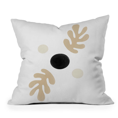 Bohomadic.Studio Linen Leaves Balance Outdoor Throw Pillow