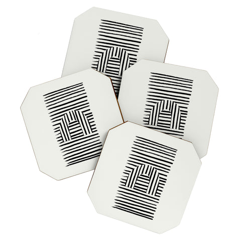 Bohomadic.Studio Minimal Series Black Striped Arch Coaster Set
