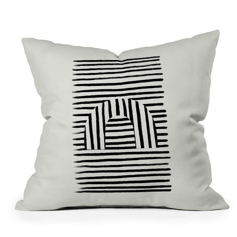 Bohomadic.Studio Minimal Series Black Striped Arch Outdoor Throw Pillow